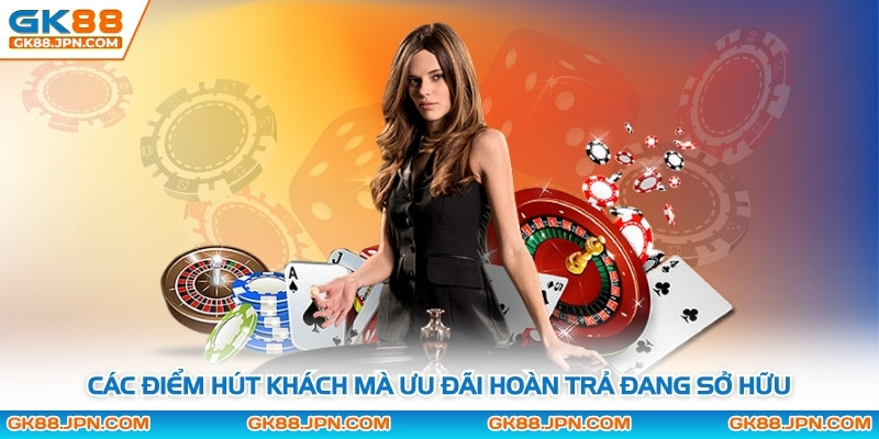 Các điểm hút khách mà ưu đãi hoàn trả đang sở hữu